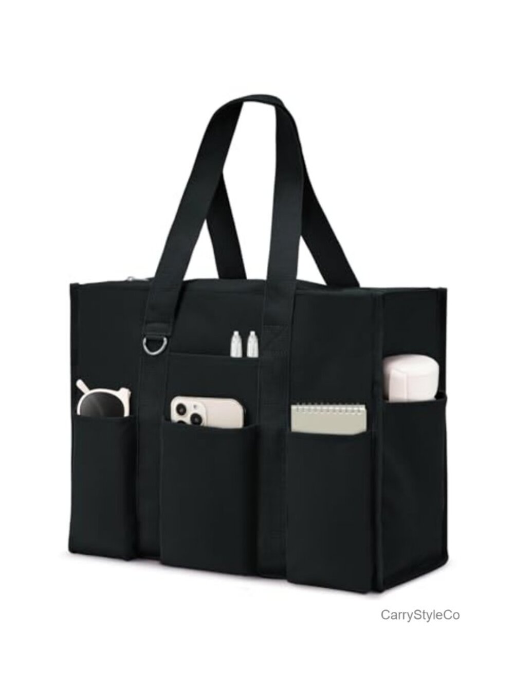 Large Waterproof Tote Bag 12 Pockets Zipper Utility Teacher Nurse Work